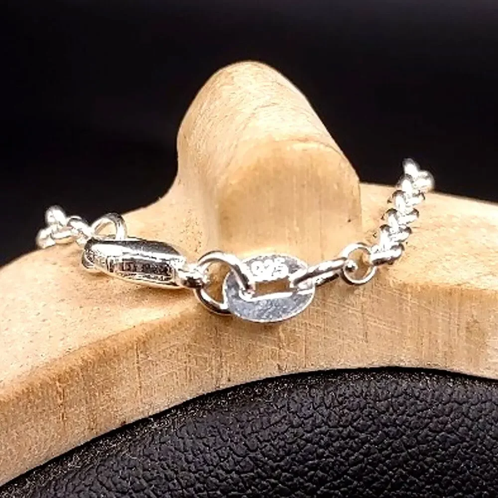 925 Silver Necklace W/ Brown Goldstone Cross Vtg Boho Anniversary Birthday Gift